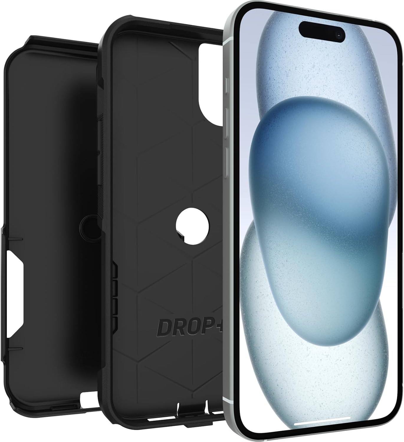 OtterBox Carcasa para iPhone 15 Plus y iPhone 14 Plus Commuter Series, color negro, delgado y resistente, apto para bolsillo, con protección de