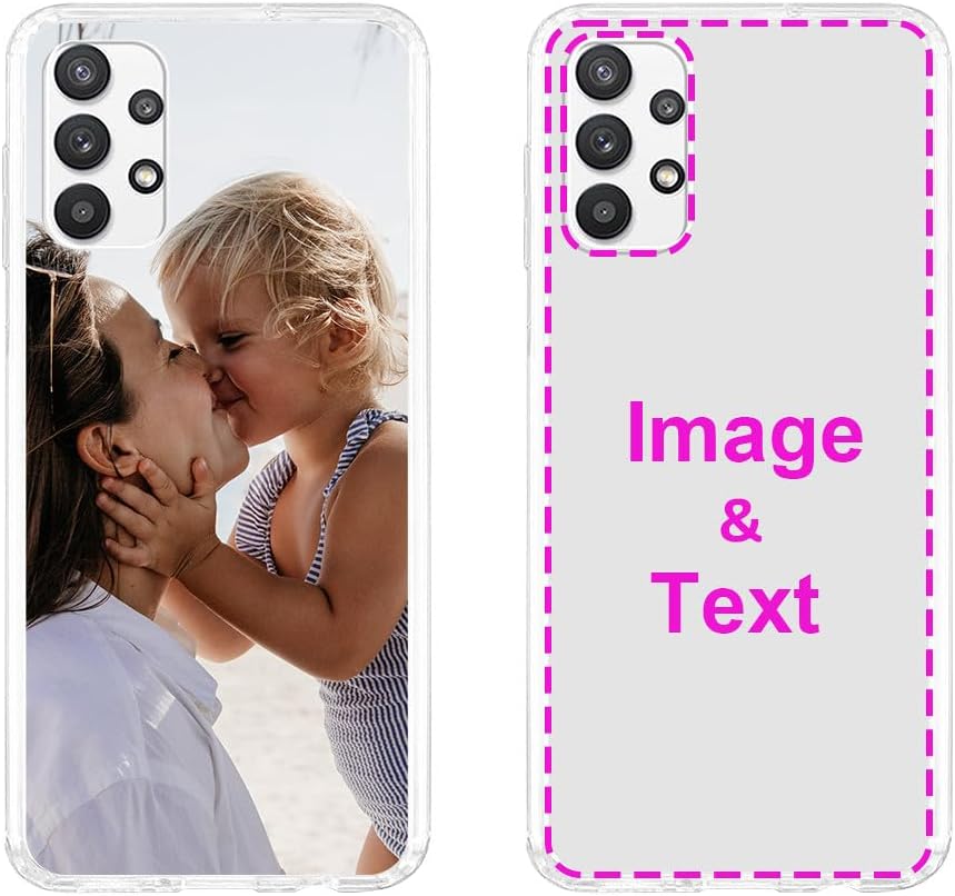 Funda personalizada para Samsung Galaxy A32 5G (6.5 pulgadas), funda personalizada a prueba de golpes con imagen, texto y imagen, diseño de imagen