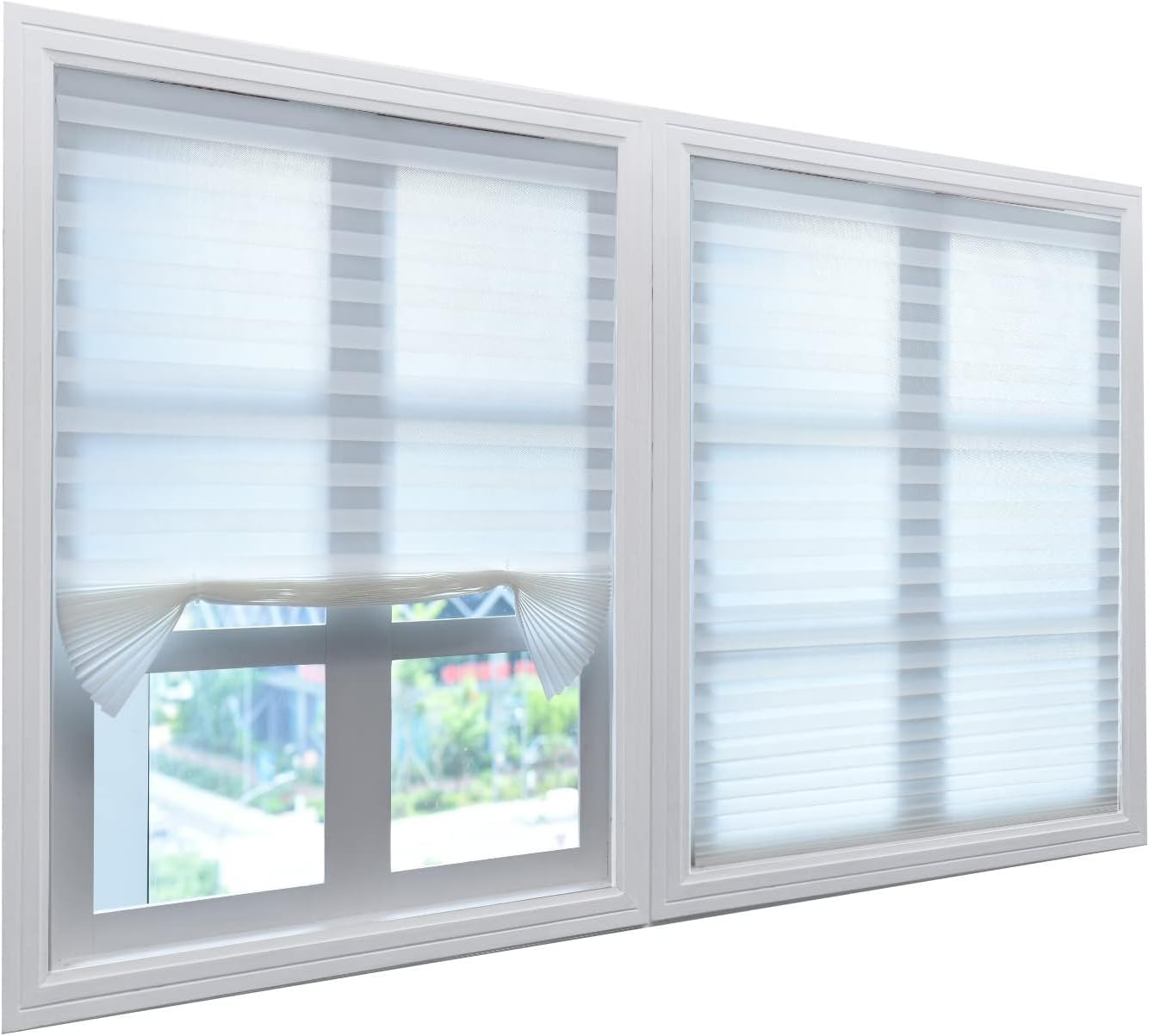 Insta-Shade Easy Lift Trim-at-Home – Persiana plisada sin cordones de tela para oscurecer la habitación (se adapta a ventanas de 31 a 36 pulgadas),