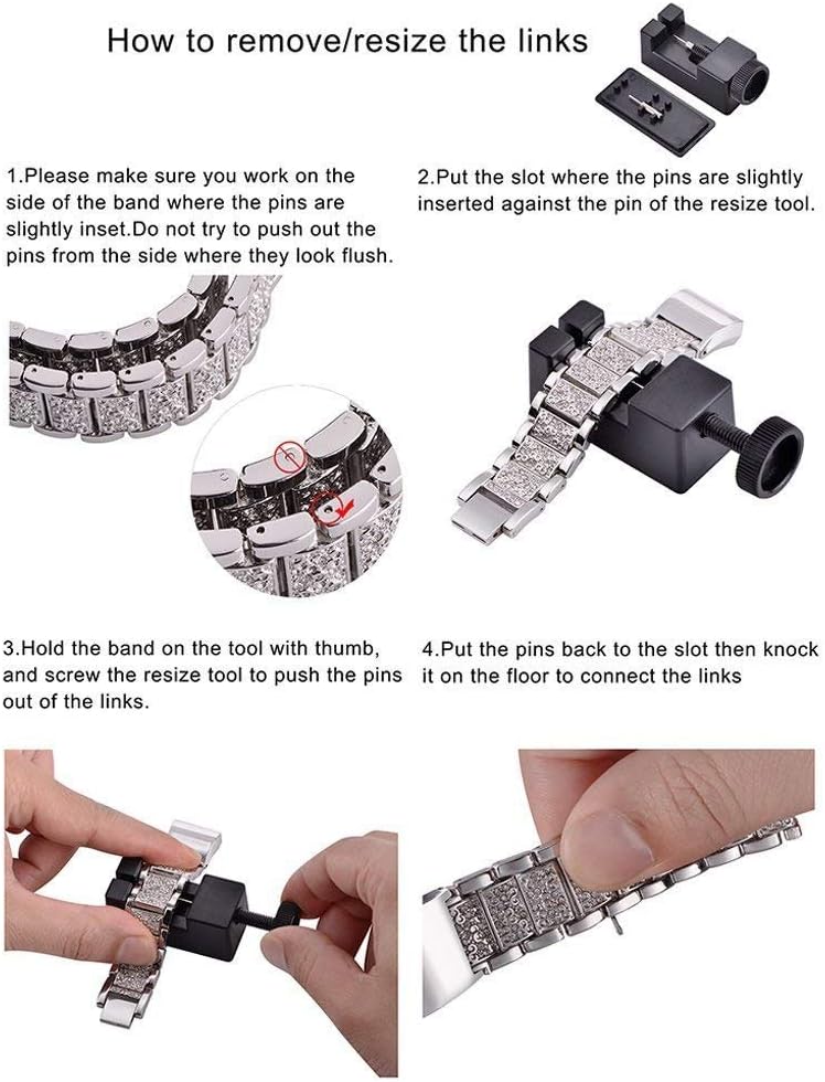 FitTurn Correas compatibles con Fitbit Luxe Metal acero inoxidable correa de reloj de repuesto clásica duradera de enlace sólido accesorio hebilla