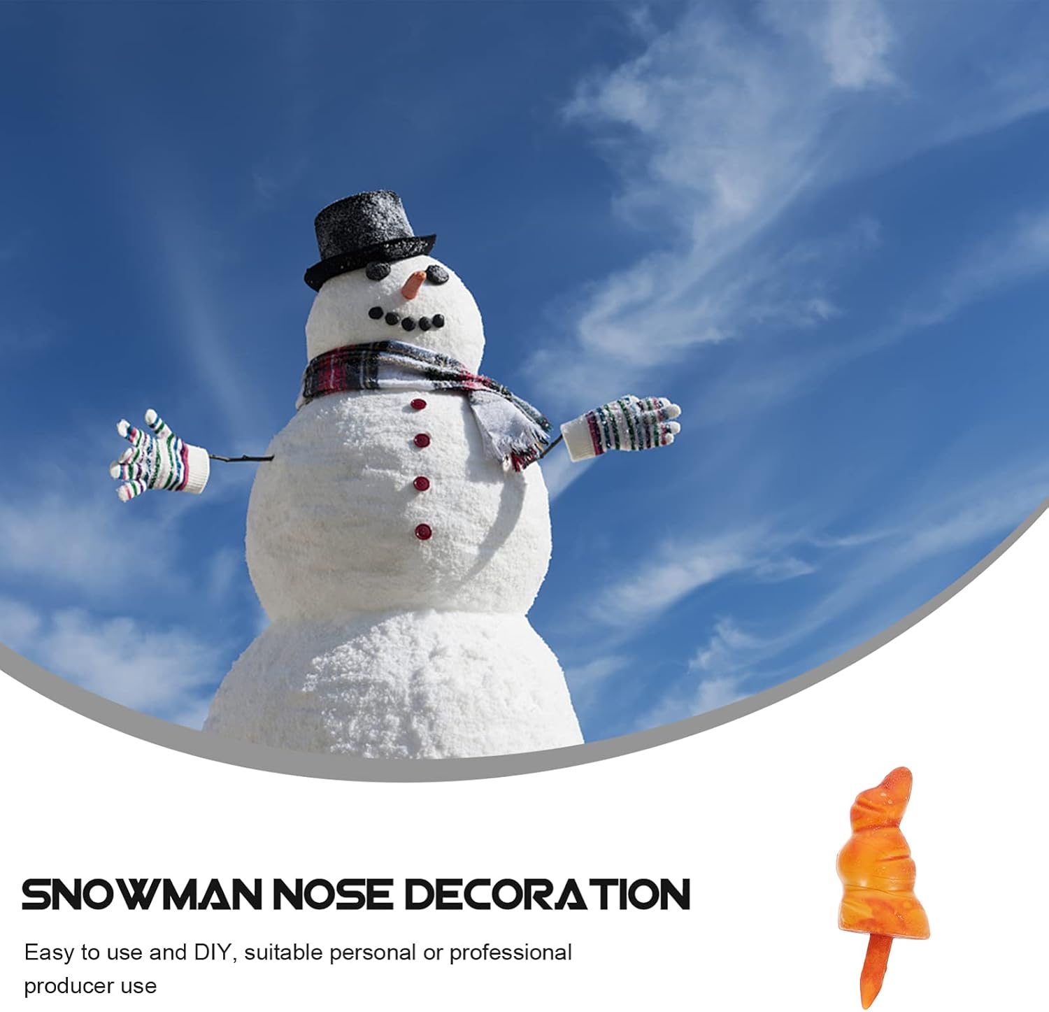 50 piezas de muñeco de nieve para hacer muñeco de nieve, suministros de construcción, naranja, botón de nariz de muñeco de nieve para invierno,