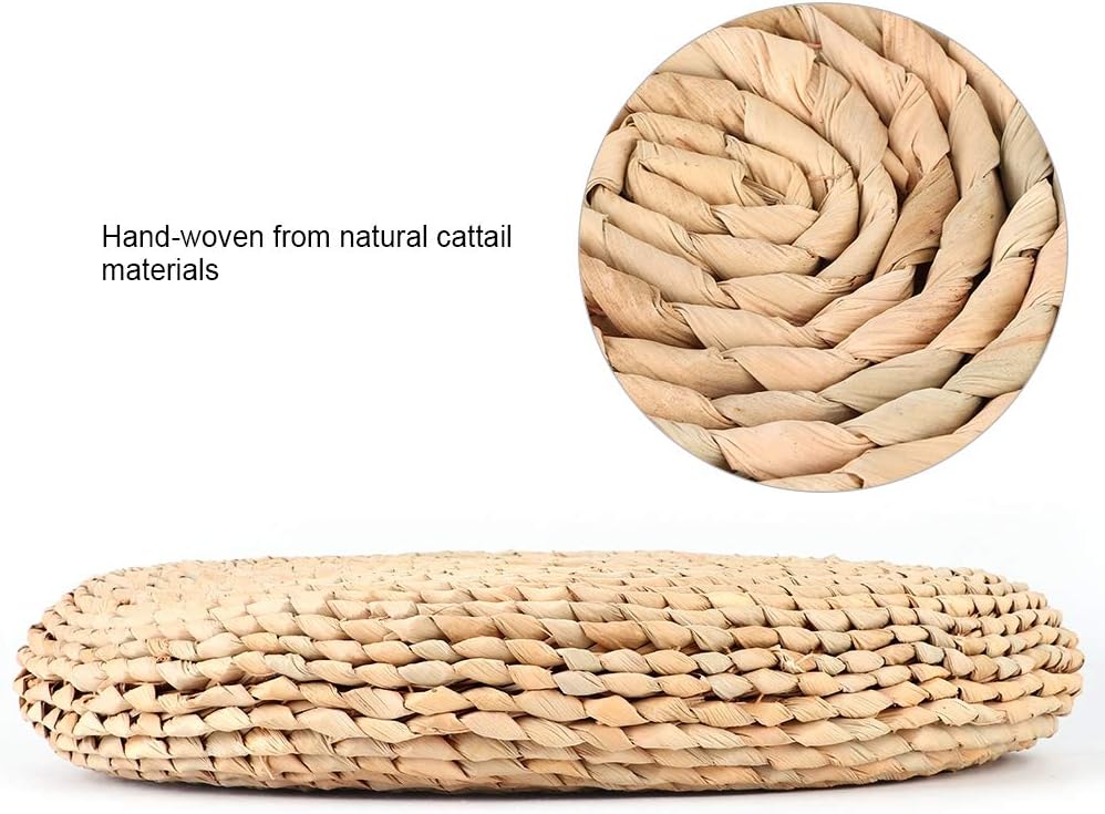 Fydun Cattail Hand8209Woven Pouf Tatami Seats Cushion for Balcony Bay Win Decoration Cattail Hand8209Woven Pouf Tatami for Family