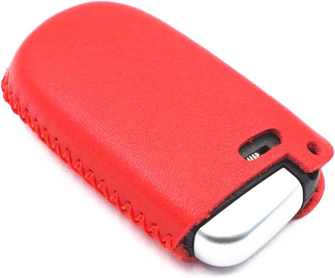 Funda de cuero con 5 botones para Dodge Journey Durango Challenger Charger Jeep Grand Cherokee Chrysler 300 (rojo)