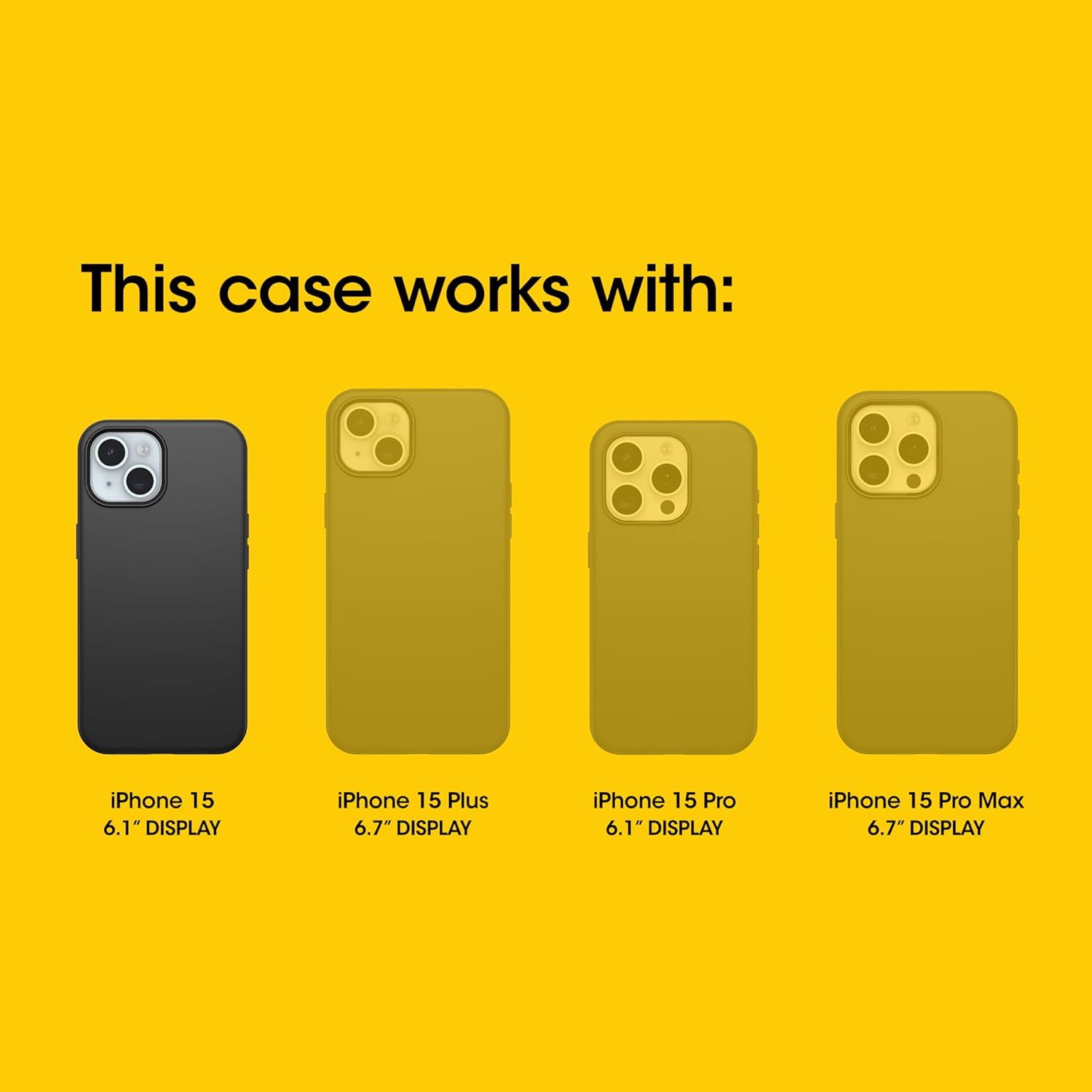 OtterBox Funda transparente para iPhone 15, iPhone 14 y iPhone 13 Symmetry Series (transparente), se ajusta a MagSafe, ultra elegante, bordes