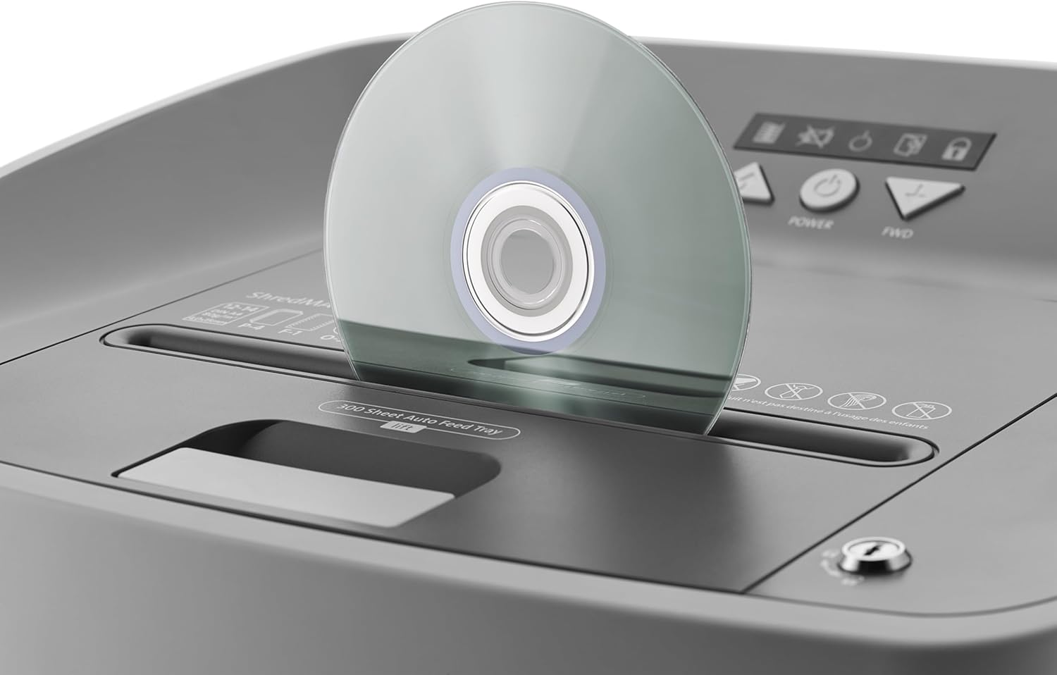 Dahle ShredMATIC SM 300 Auto-Feed Paper Shredder, 300 Sheet Locking bin, Oil-Free, Jam Protection, Security Level P-4, 3-5 Users