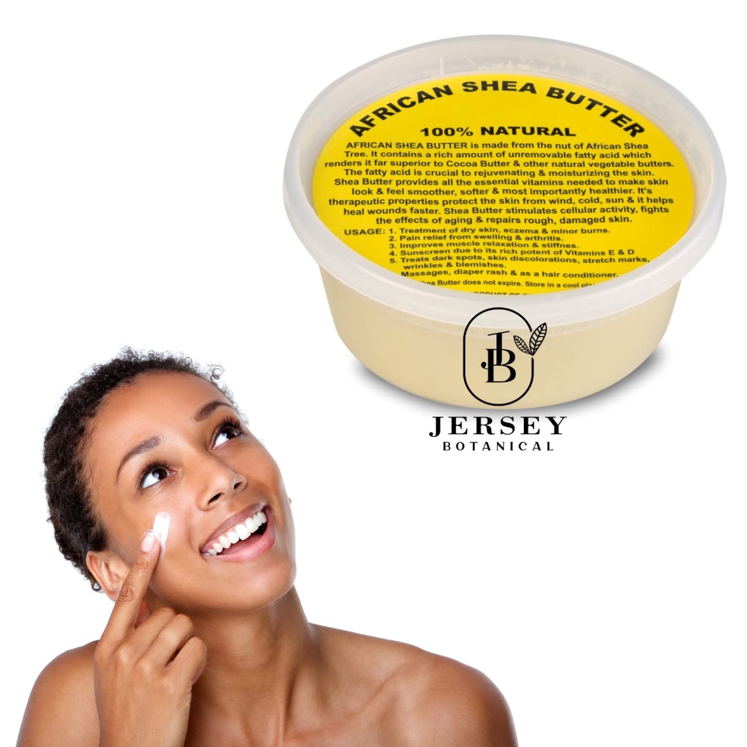 Jersey Botanical Jabón negro africano crudo de 15 libras. Barra para acné y manchas oscuras – Todo tipo de piel – Cara, cuerpo y cabello – de Ghana