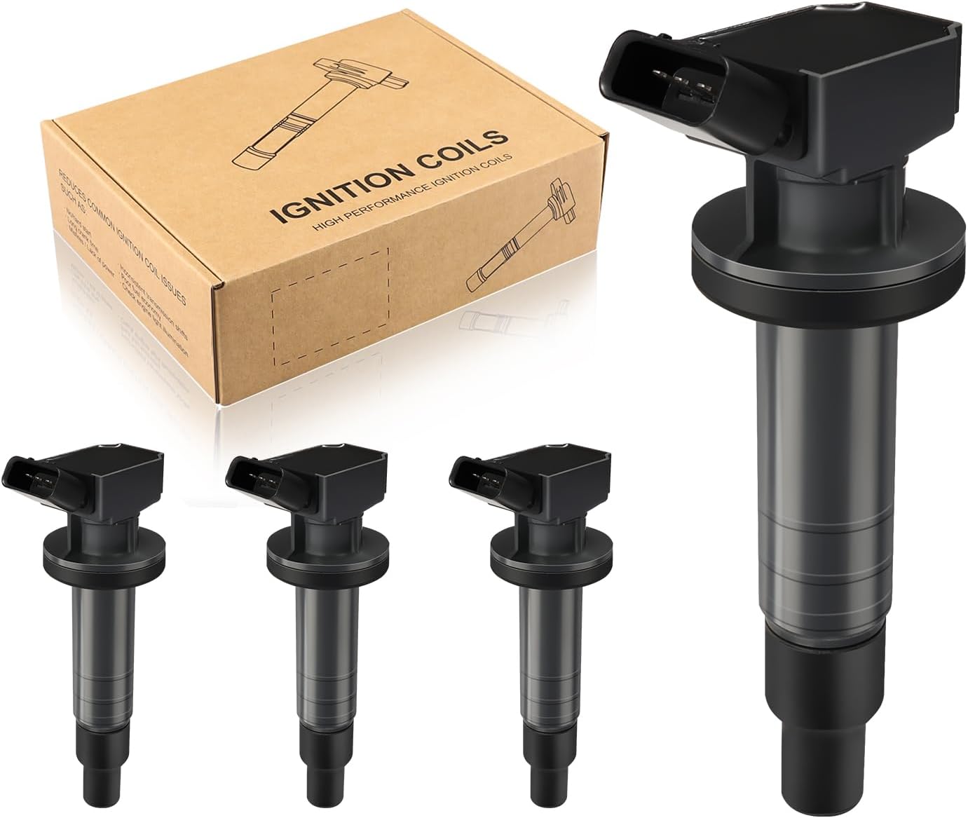 TXROMTZ Juego de 4 bobinas de encendido compatibles con Toyota Chevrolet Pontiac Geo Corolla Matrix MR2 Celica GT Prizm Vibe 1999-2008 Reemplazo