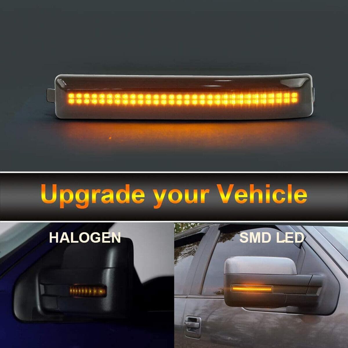 ZZDSNJ Espejos laterales LED secuenciales dinámicos apagón intermitentes intermitentes indicador 2 unidspar para Ford F150 2009-2014