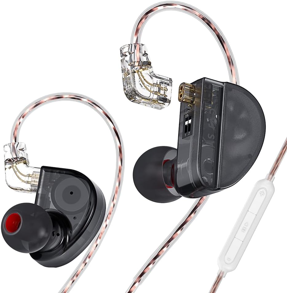 Linsoul CVJ Konoka – 1 controlador vibratorio + 1 DD +1 BA Triple Hybrid Driver in Ear Auriculares con 4 modos acústicos, cable de cobre desmontable