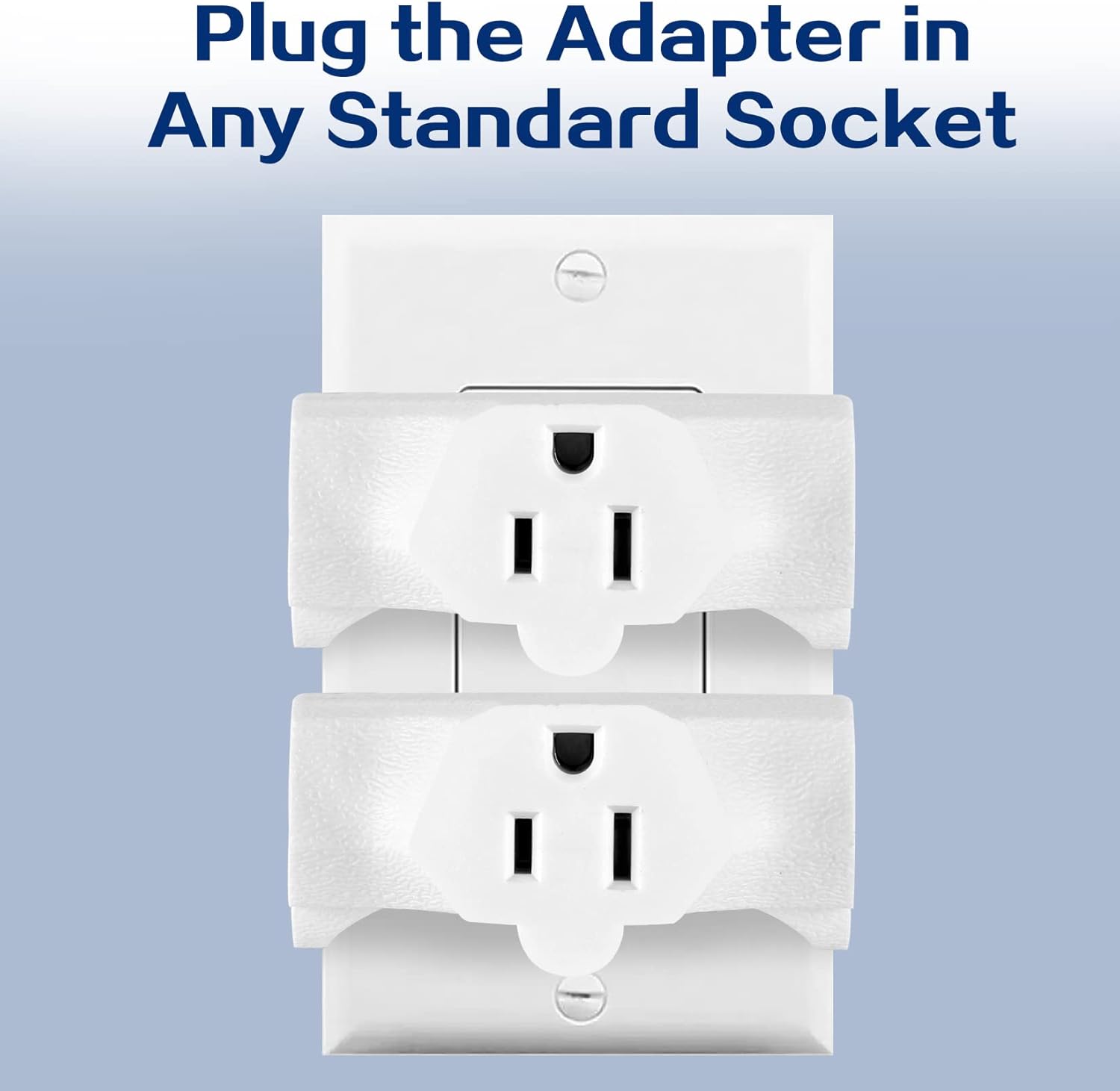 Adaptador de pared de 3 tomacorrientes en forma de T, extensor de enchufe de 3 clavijas con conexión a tierra, 125 V 1875 W, enchufe de pared