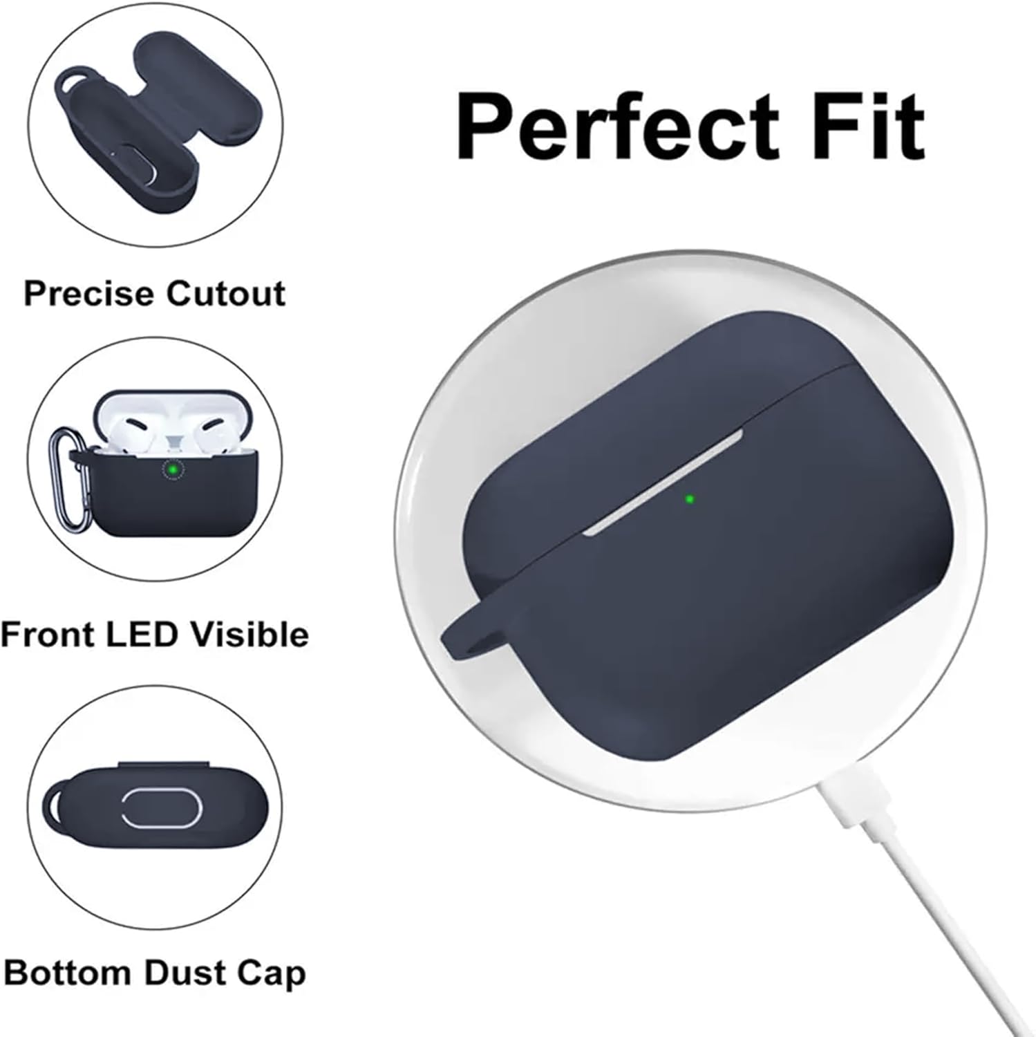 Wixany – Funda para Airpods, funda para Airpod Pro de 2 generación para Apple Airpods, funda de carga de silicona suave 2 y 1, accesorios