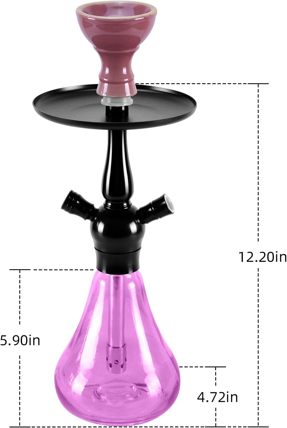 SunWamntin Juego de cachimba de cristal de alta calidad Shisha Exquisitas cachimbas 1 manguera portátilSunWamntinCachimba con todos los accesorios
