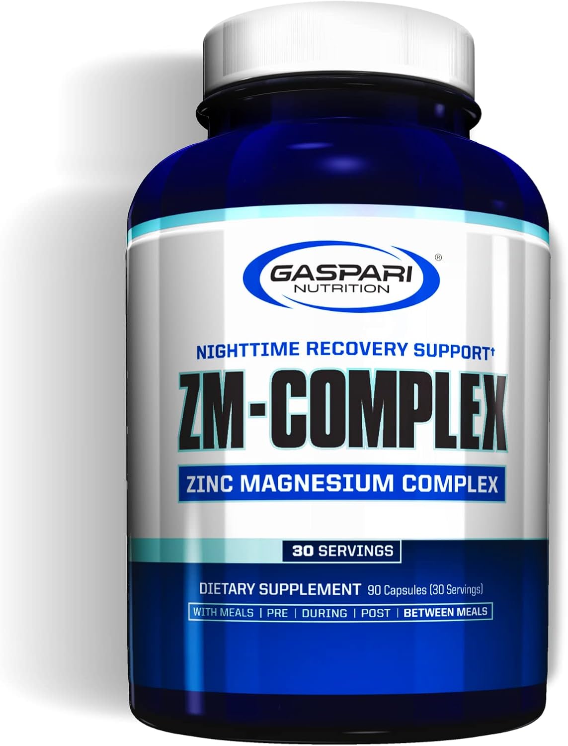 Gaspari Nutrition ZM-Complex recuperación muscular nocturna y apoyo para dormir saludable para hombres y mujeres – Zinc, magnesio, vitamina B-6, 90