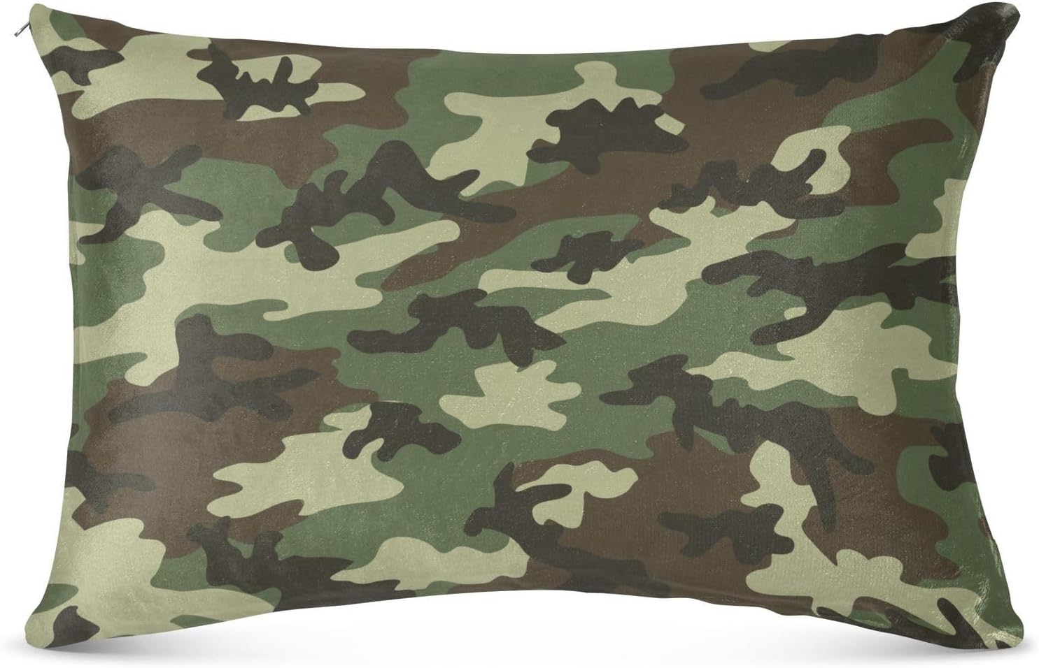 Funda de almohada de camuflaje militar para cabello y piel, fundas de almohada tamaño Queen de 20 x 30 pulgadas, fundas de almohada tamaño corporal