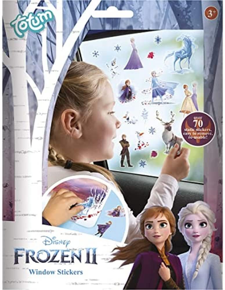 Disney Frozen II – Calcomanías para ventana con más de 70 calcomanías estáticas y una escena de paisaje por Anna & Elsa
