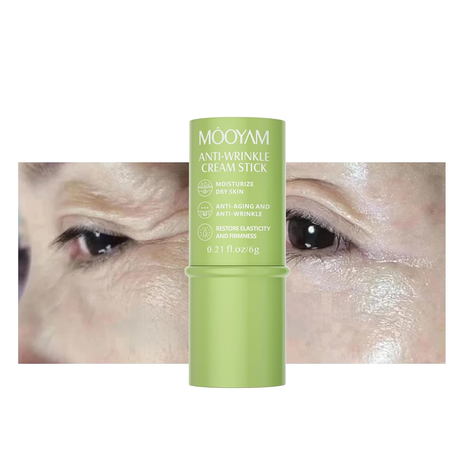 Retinol Eye Stick Crema antienvejecimiento para ojeras e hinchazón, líneas finas que se desvanecen y piel firme, brillo de bálsamo debajo de los