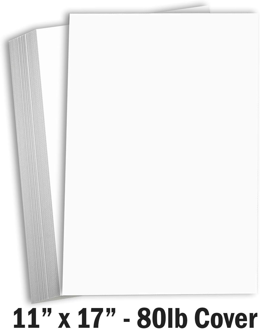 Hamilco Papel grueso de cartulina blanca de 11 x 17 pulgadas, peso pesado de 80 libras, cartulina de cartulina de 50 unidades