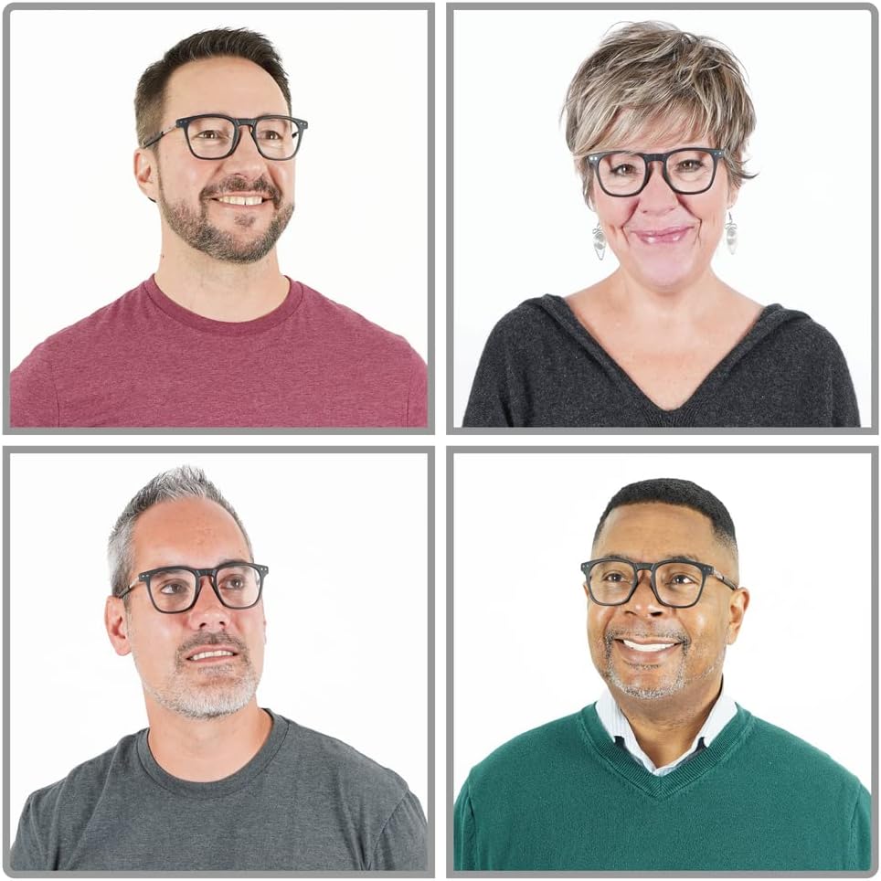 Clic Lentes de lectura magnéticos, lectores de computadora, lentes reemplazables, patillas ajustables, Manhattan, (S-M, negro, aumento de 1.25)
