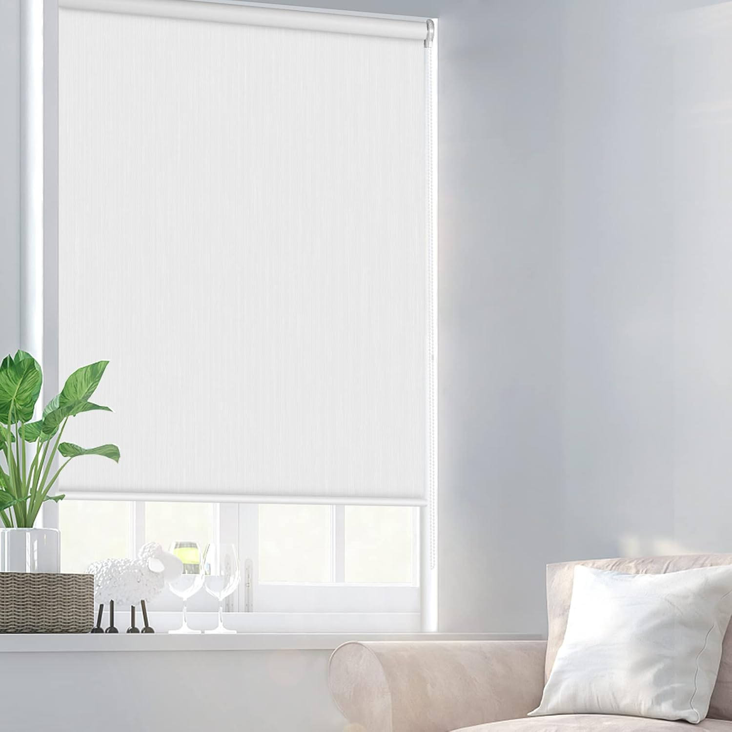 HIDODO Persianas enrollables con filtro de luz para ventanas, persianas enrollables de tela con protección UV para dormitorio, sala de estar, baño y