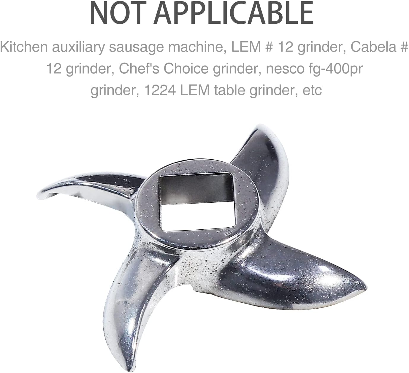 2 piezas de repuesto de cuchilla para picadora de carne #12, accesorios de cuchilla de corte inoxidable, pieza de repuesto de placa de corte para