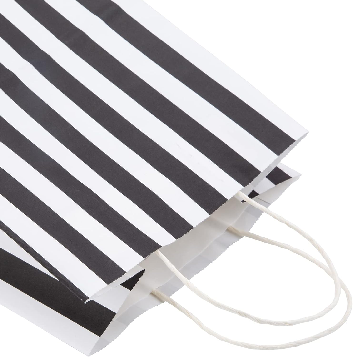 RNORRI Bolsas de regalo, 50 bolsas de papel de 8 x 4.75 x 10 pulgadas, bolsas de papel kraft medianas para fiesta, bolsas de papel kraft negras a