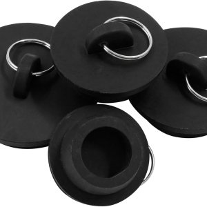 Paquete de 4 tapones de goma para fregadero de bañera, tapones de drenaje de bañera negros con anillo de tracción para cocina, bañera, fregadero de Paquete de 4 tapones de goma para fregadero de bañera, tapones de drenaje de bañera negros con anillo de tracción para cocina, bañera, fregadero de