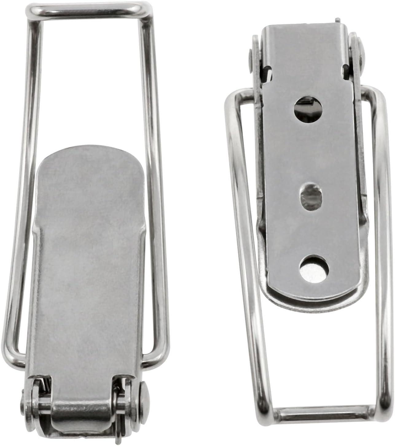 Dookoe 85mm3.35inch Cierre de palanca con resorte 201 Acero inoxidable Gabinete Stpring Cargado Cerradura Cerradura Hasp-2PCS