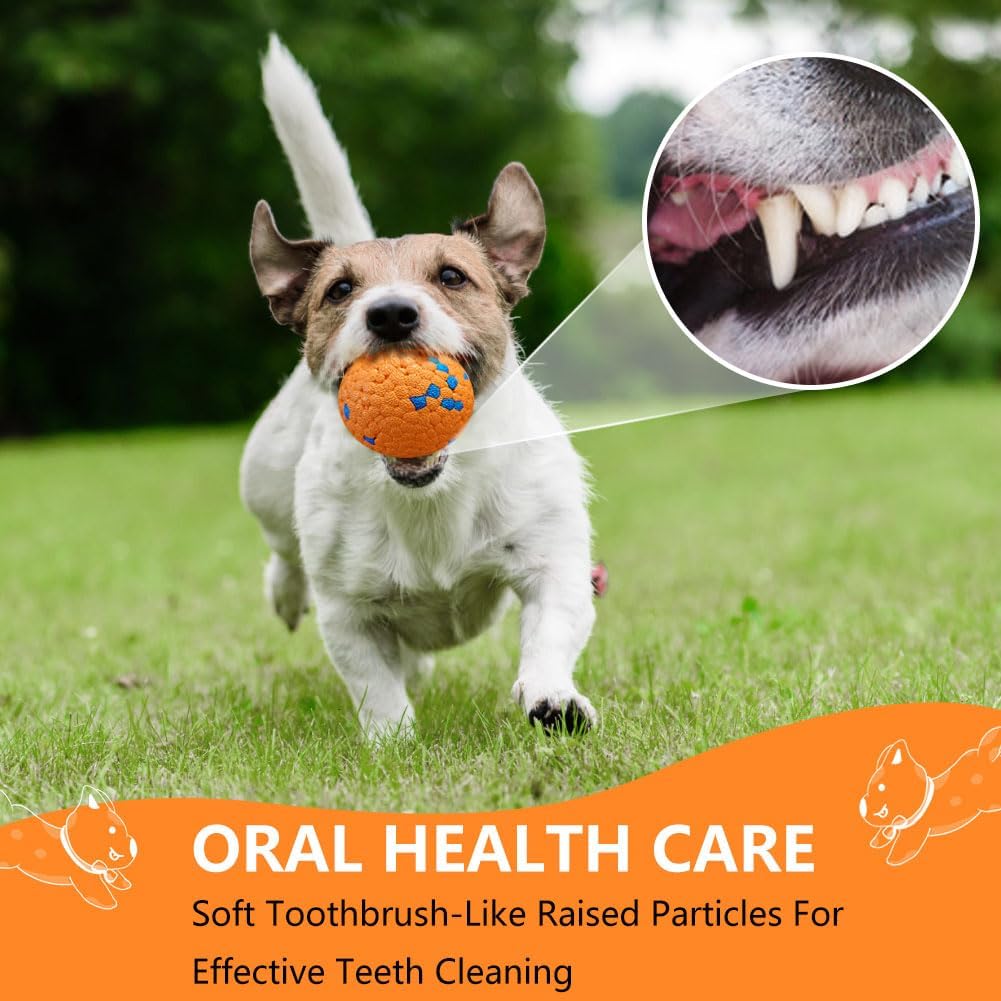BESTZONE Pelotas para perros para masticadores agresivos, pelotas de tenis indestructibles para perros grandes, pelotas de perro para lanzador