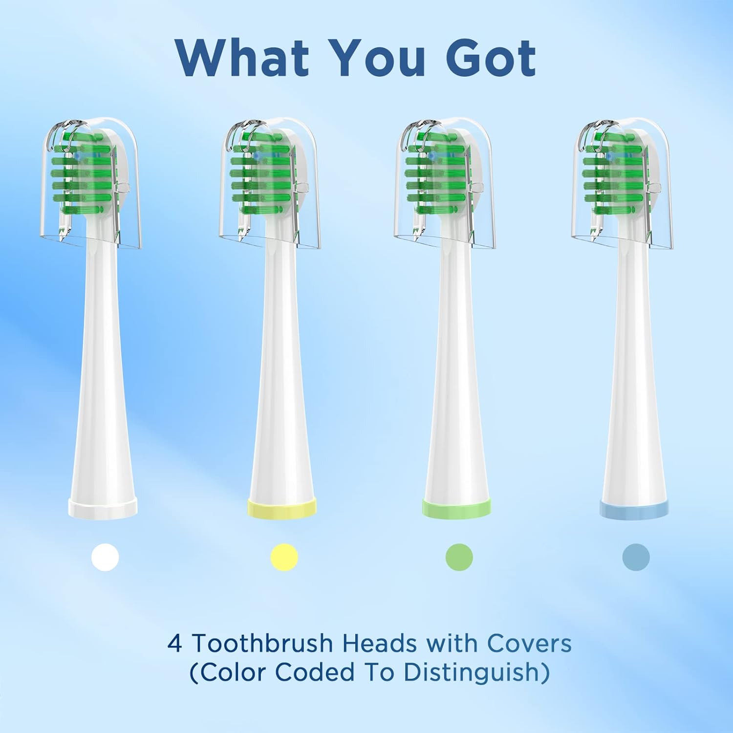 Cabezales de repuesto para todos los modelos Waterpik Sonic Fusion (SF-01, SF-02, SF-03 y SF-04), compactos, con tapas, 4 unidades, color blanco