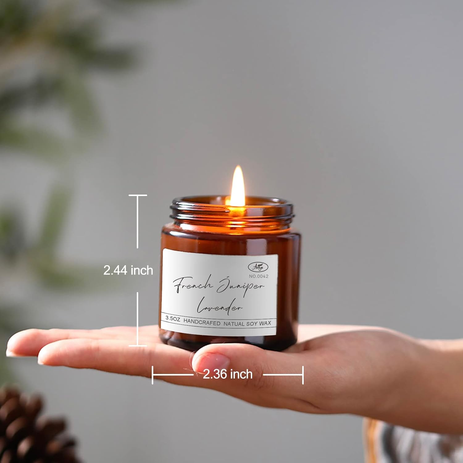 Velas perfumadas de lavanda de enebro francés, vela de soja natural para el hogar, vela en tarro vertida a mano, regalos para mujeres, hombres,