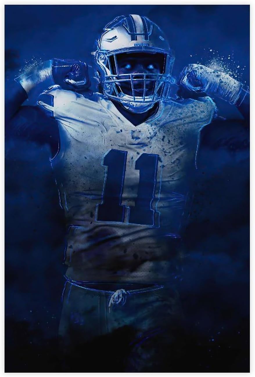 BAVIEN Póster de Micah Parsons en lienzo de fútbol americano, decoración de dormitorio, paisaje deportivo, oficina, habitación, regalo, sin marco 12