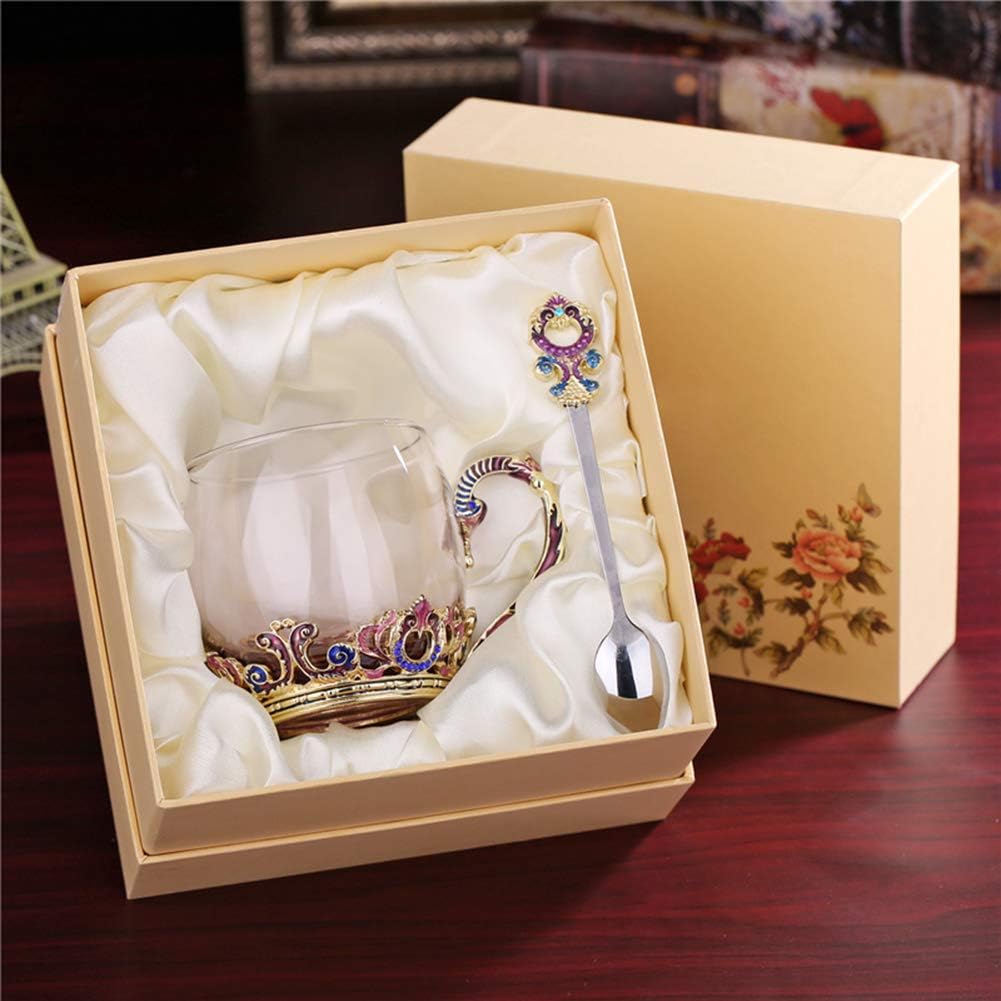 Taza de té, regalos para el día de la madre, tazas de café, taza de té de cristal soplado a mano, ideas únicas de regalo de cumpleaños