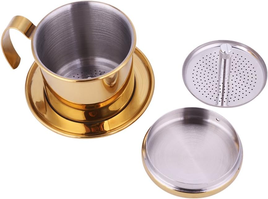 Filtro de café, filtro para cafetera vietnamita, reutilizable, de acero inoxidable, con infusión permanente para verter sobre gotero de café, regalo