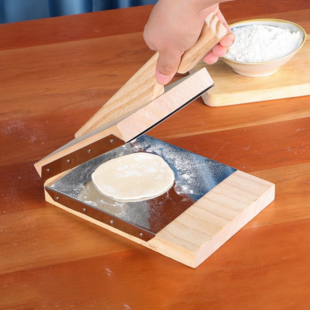 Yardwe Prensa de tortilla de madera para tortillera mexicana, prensador de albóndigas, herramienta para Roti Chapati Taco Pataconera Burritos
