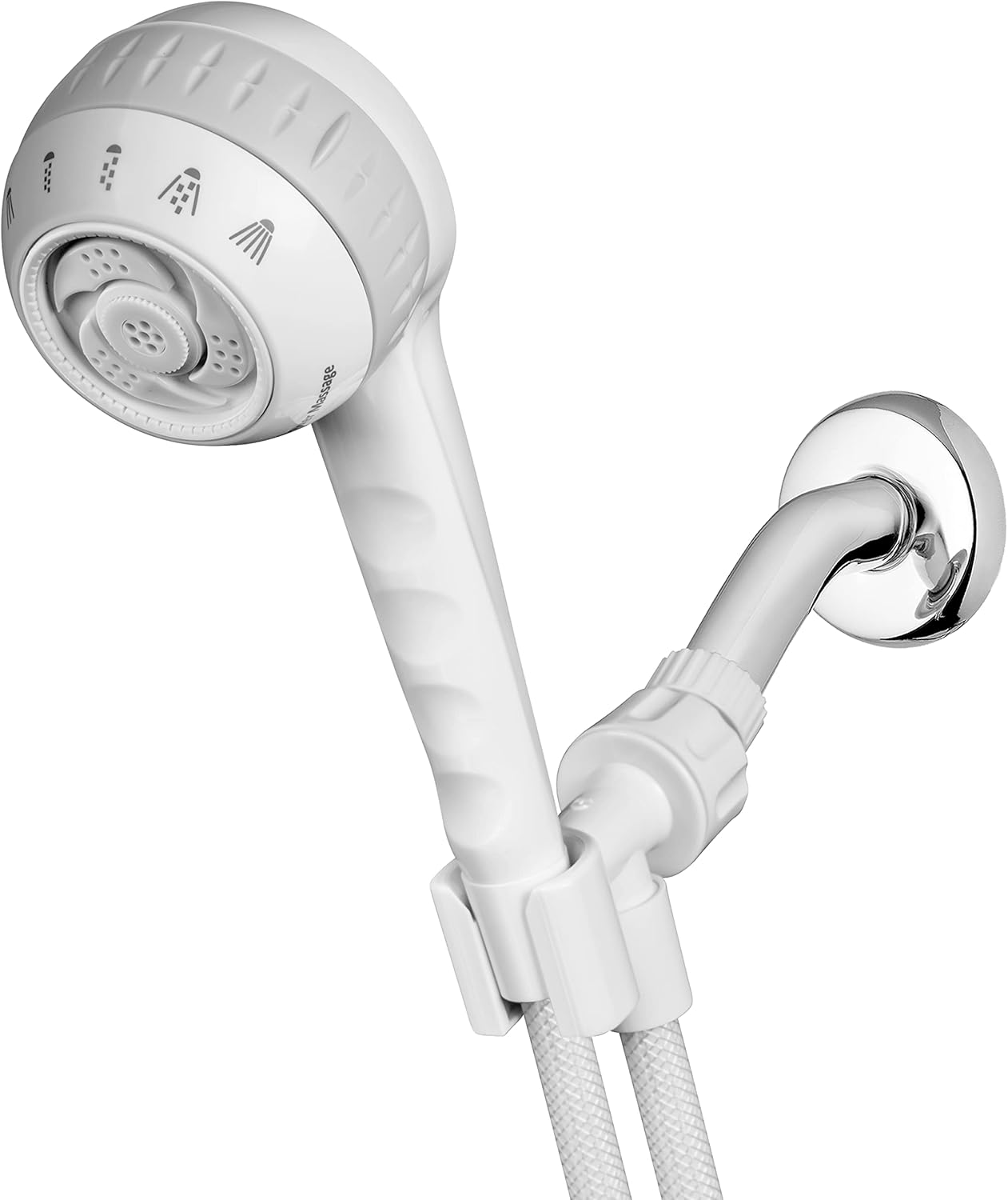 Waterpik Cabezal de ducha de masaje original con manguera de 5 pies, incluye aerosoles de masaje y 6 modos, fácil instalación de bricolaje, 1.8 GPM,