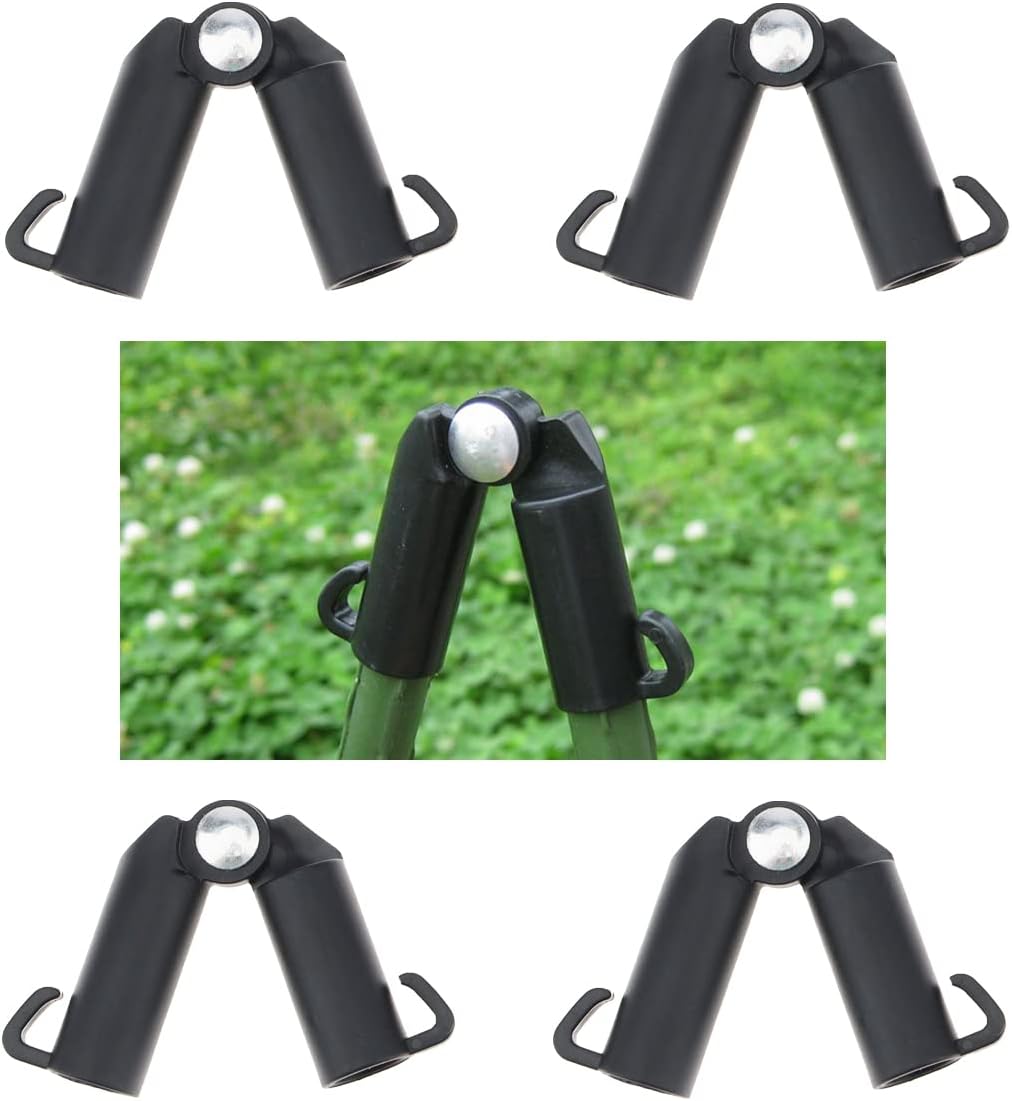 Juego de 4 estacas ajustables de plástico de 0.630 in para jardín, tipo B, conector con hebilla para juntas, estacas de jardinería para tomates,