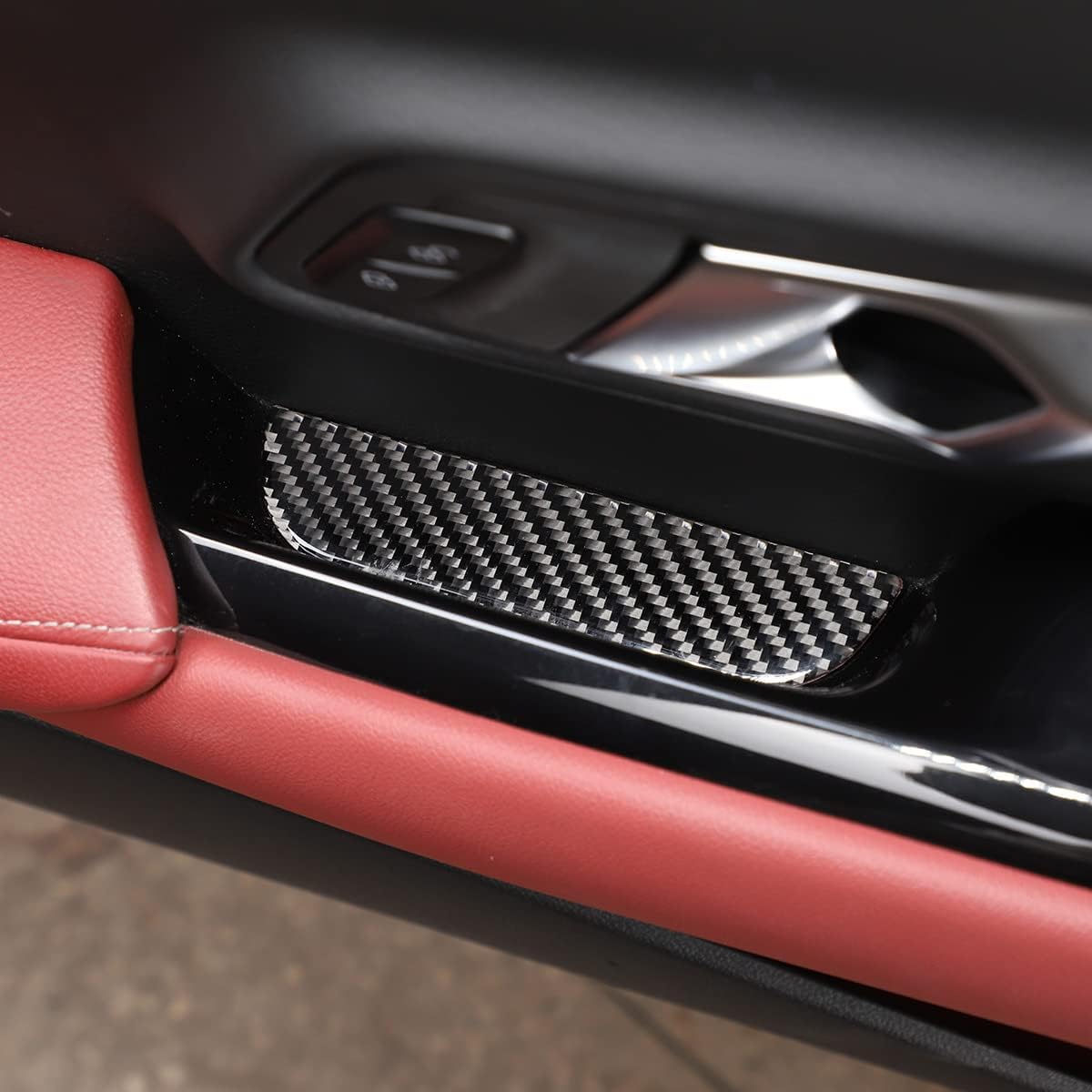 Almohadilla de ranura de elevación de vidrio para ventana de automóvil, decoración de fibra de carbono suave real para Toyota Supra GR A90 A91 MK5