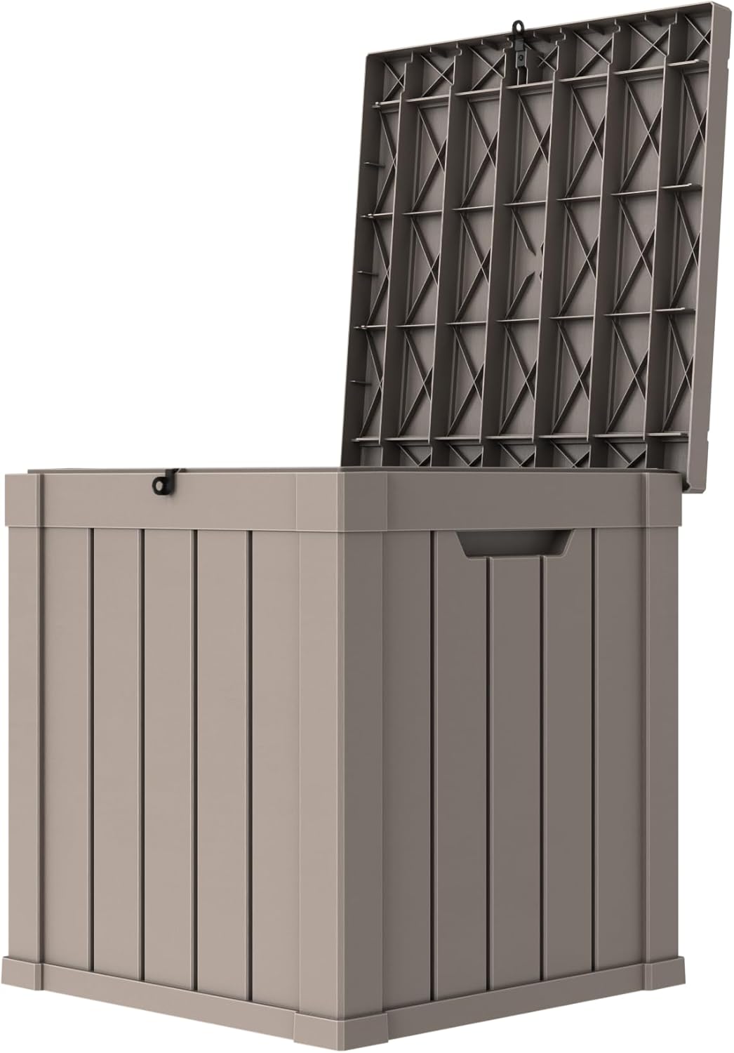 KFY Caja de cubierta de 50 galones, material de resina para todo tipo de clima, caja de almacenamiento al aire libre, fácil de instalar y portátil,