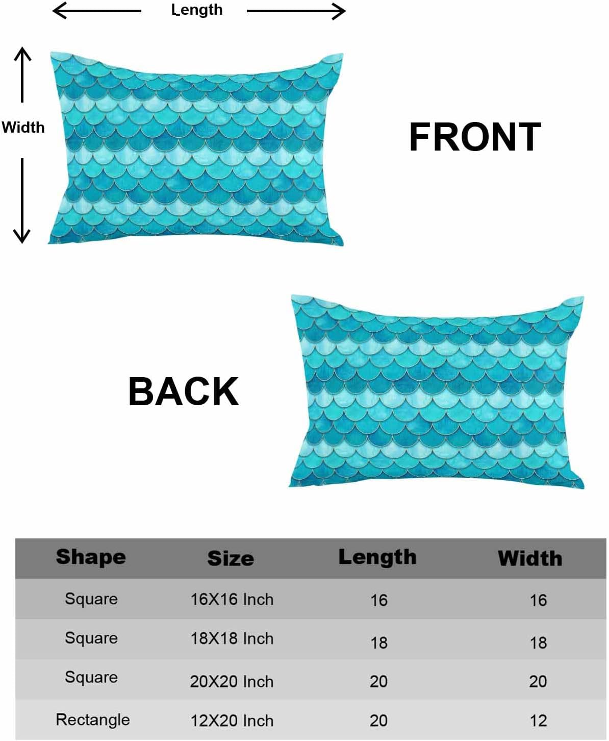 Juego de 2 fundas de almohada lumbares, fundas de almohada lumbar, color aguamarina, gardient, algodón y lino, fundas decorativas para sofá, sala de