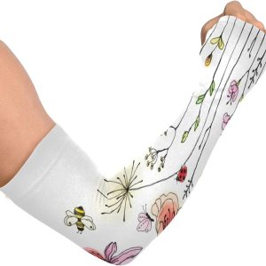 Mangas de jardinería con diseño de libélula de flores, con agujero para el pulgar, protección solar, mangas para brazos para mujeres y hombres Mangas de jardinería con diseño de libélula de flores, con agujero para el pulgar, protección solar, mangas para brazos para mujeres y hombres
