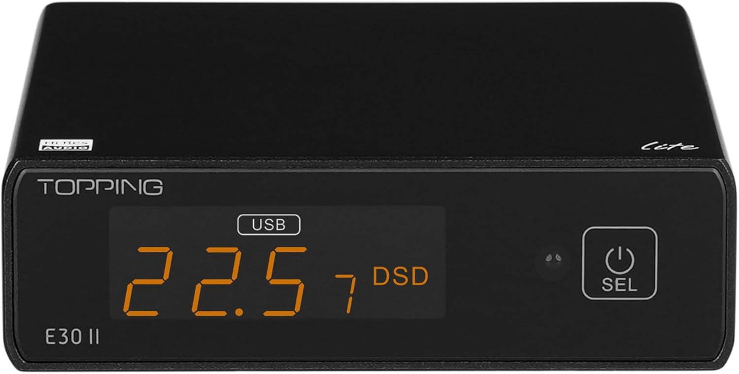 Topping E30II Lite AK4493S DAC Audio de alta resolución XMOS AU208 Touch Operación Preamplificador Decodificador (negro)