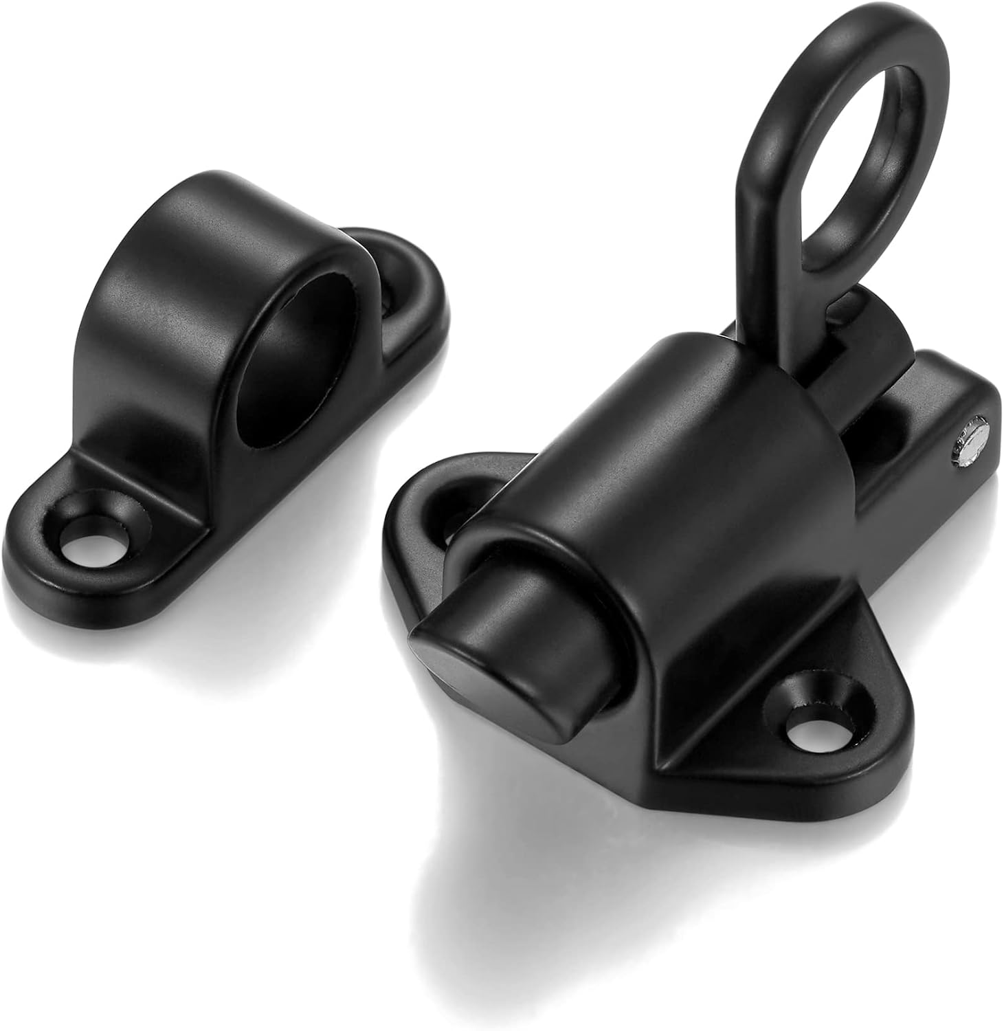 Paquete de 4 pestillos de cierre automático, cerradura de puerta de resorte negro, cierre de perno resistente, cerradura automática de seguridad de