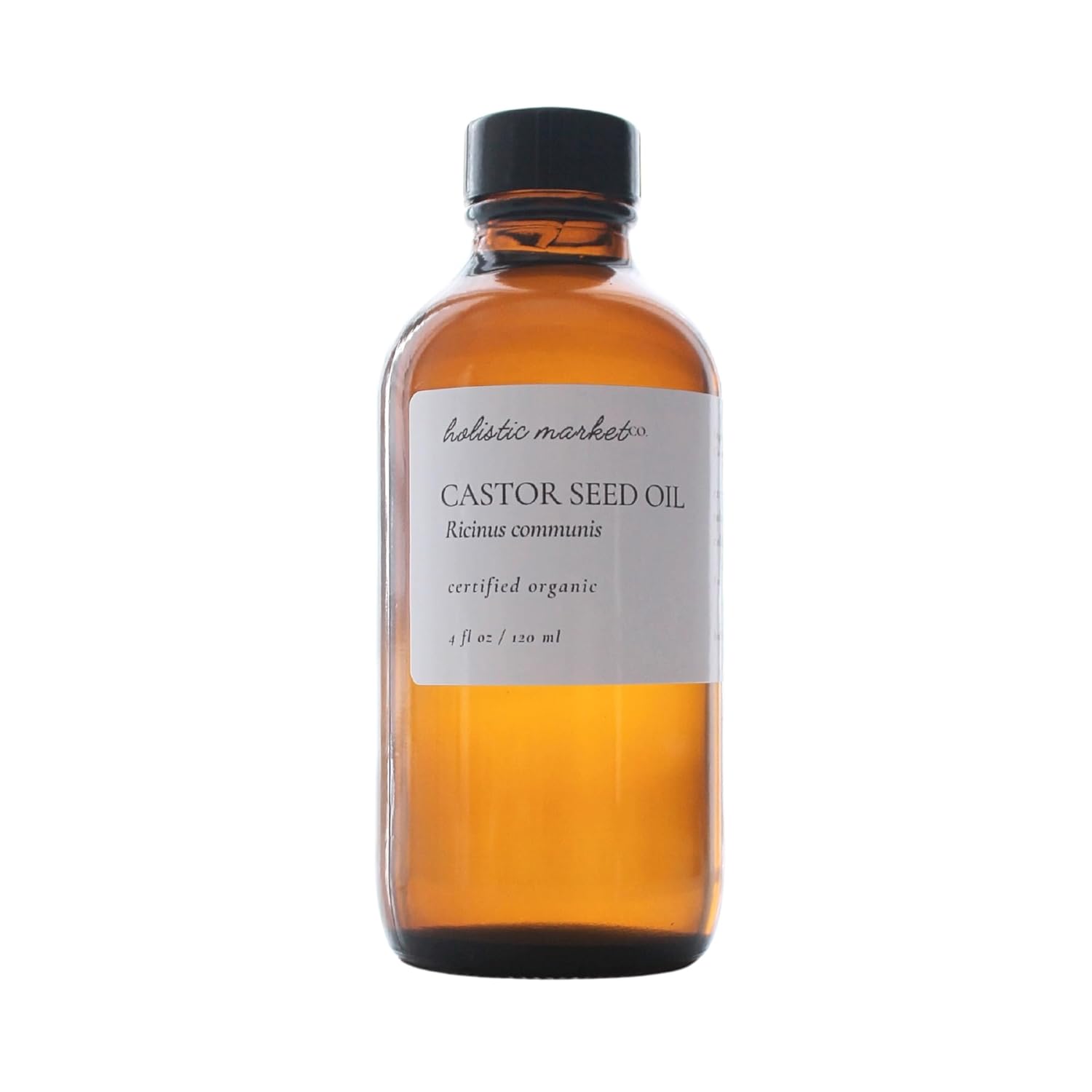 Holistic Market Co. Aceite de ricino certificado orgánico 100% puro prensado en frío, sin hexano, extra virgen, calidad premium para uso en paquetes
