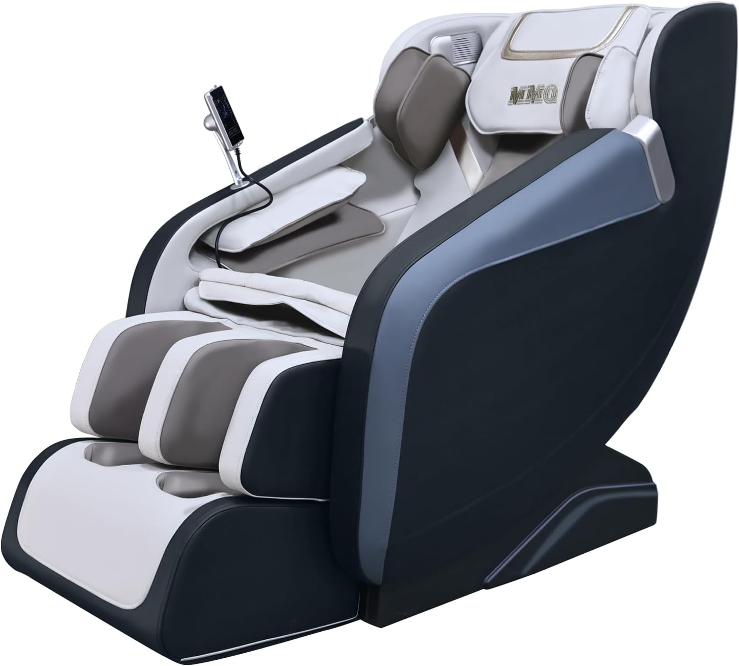 MMQ Silla de masaje de gravedad cero de cuerpo completo, reclinable Shiatsu eléctrico con calefacción trasera y rodillo de pie, altavoces Bluetooth
