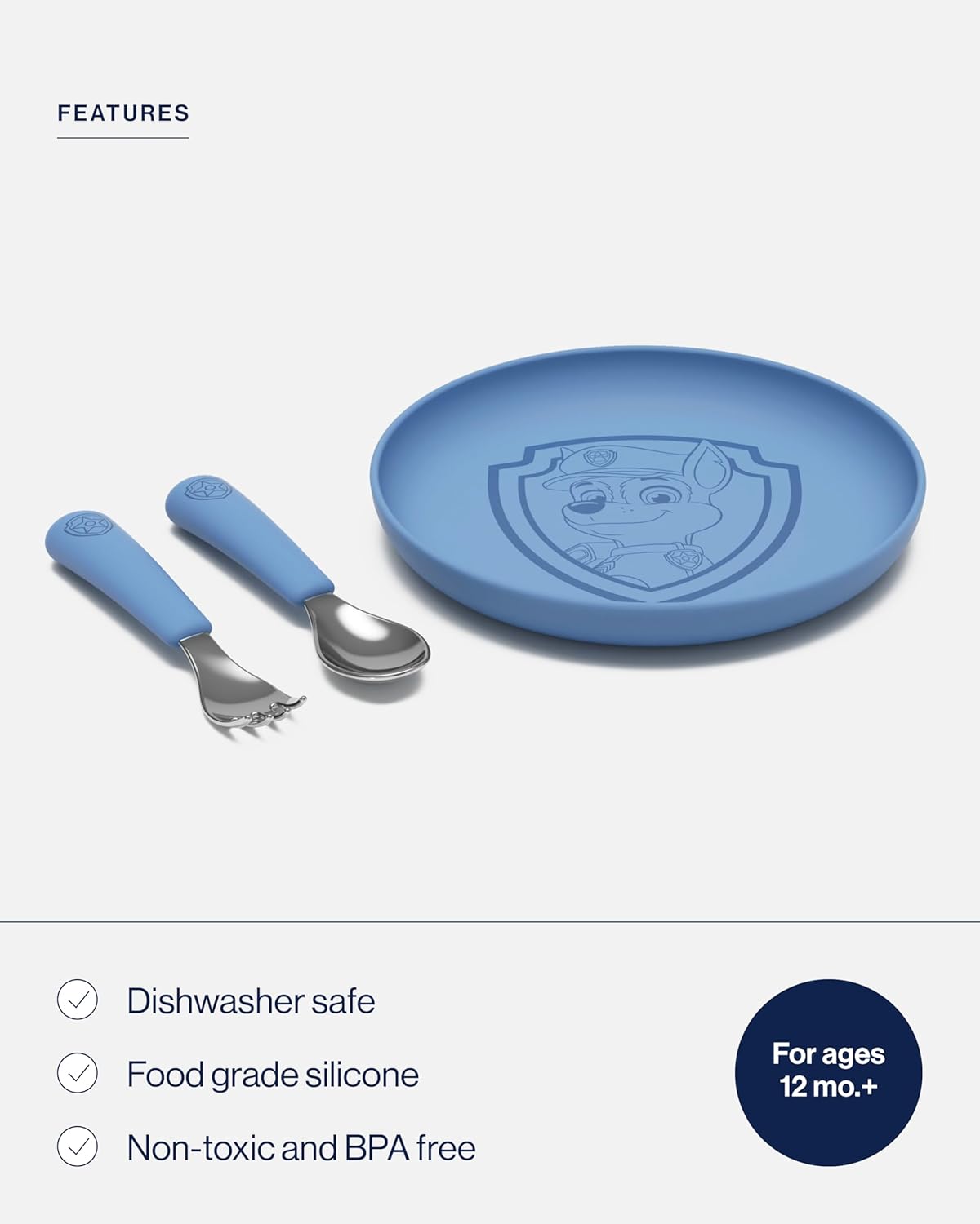 Lalo PAW Patrol – Juego de platos y utensilios para niños, apto para lavavajillas, sin BPA durante más de 12 meses, incluye plato, cuchara