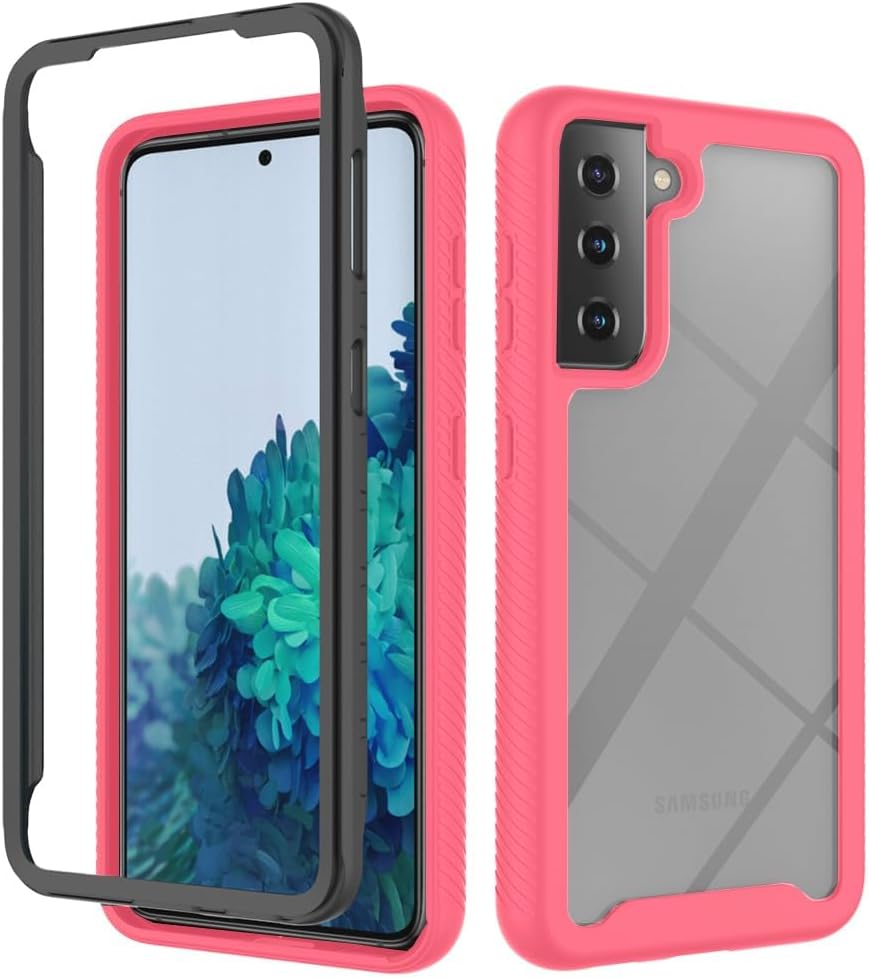 Asuwish Funda de teléfono para Samsung Galaxy S21 5G de 6.2 pulgadas con protector de pantalla de vidrio templado y soporte delgado, híbrida,