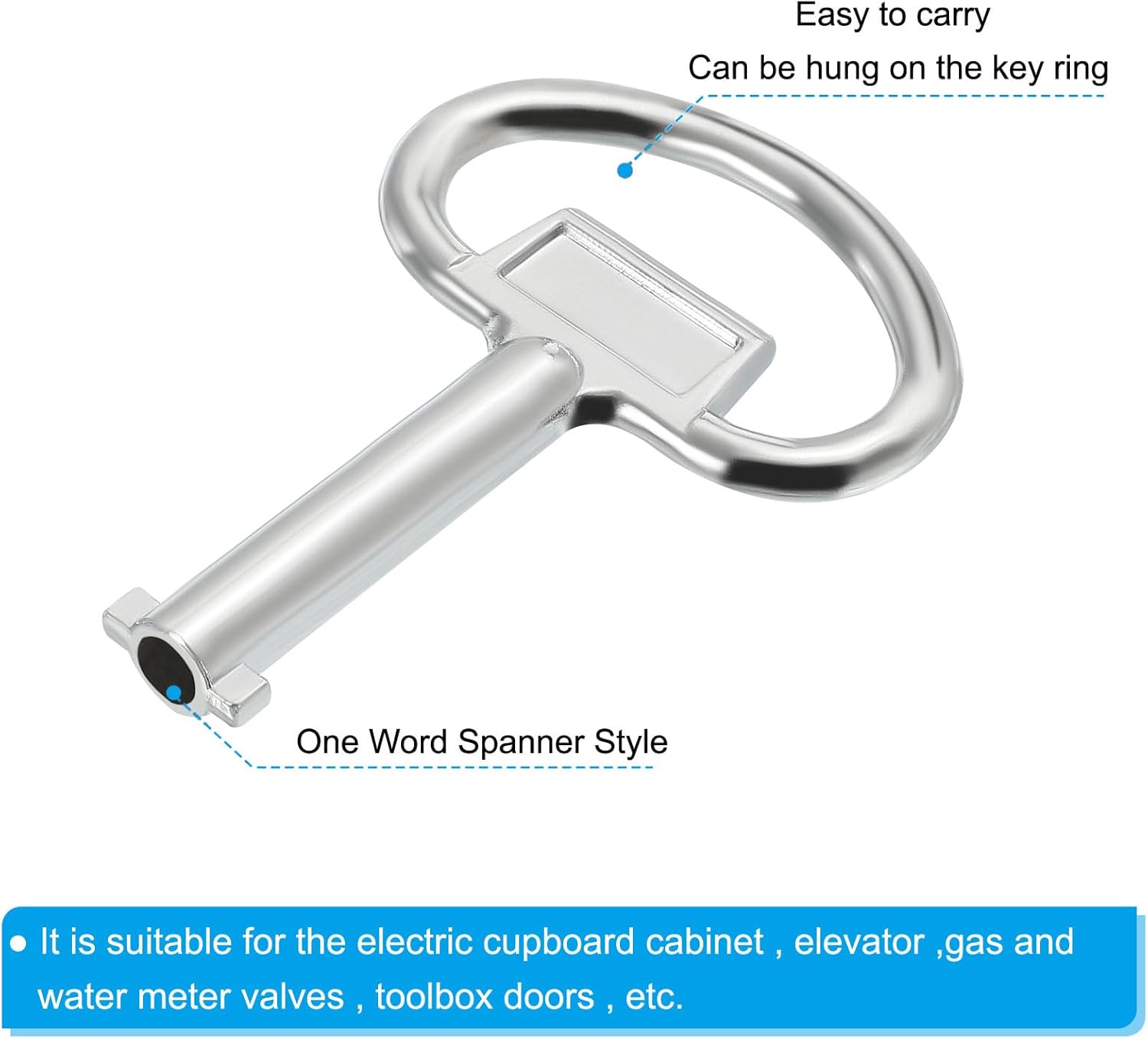 PATIKIL Llave de llave de vaso de 0.5 x 0.198 pulgadas, paquete de 3 llaves de medidor de agua a gas para armario eléctrico para cerradura de panel