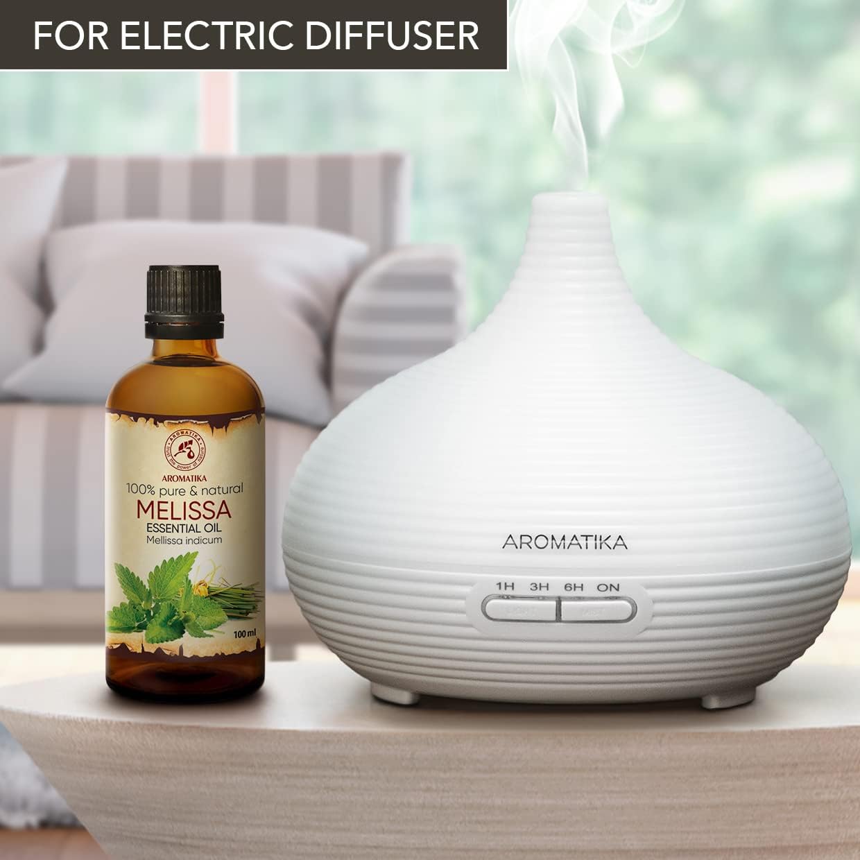 Melissa – Aceite esencial de Melissa de 3.4 onzas líquidas – Melissa Indicum – Aromaterapia – Homefragrance – Aceite puro de melisa para el cuidado