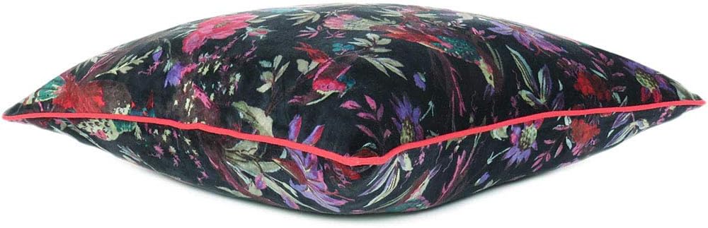 Mam Treasures – Funda de cojín de terciopelo con flores y pájaros para sofá, decoración bohemia, colorido, bohemio, chic, indio, hecho a mano, solo