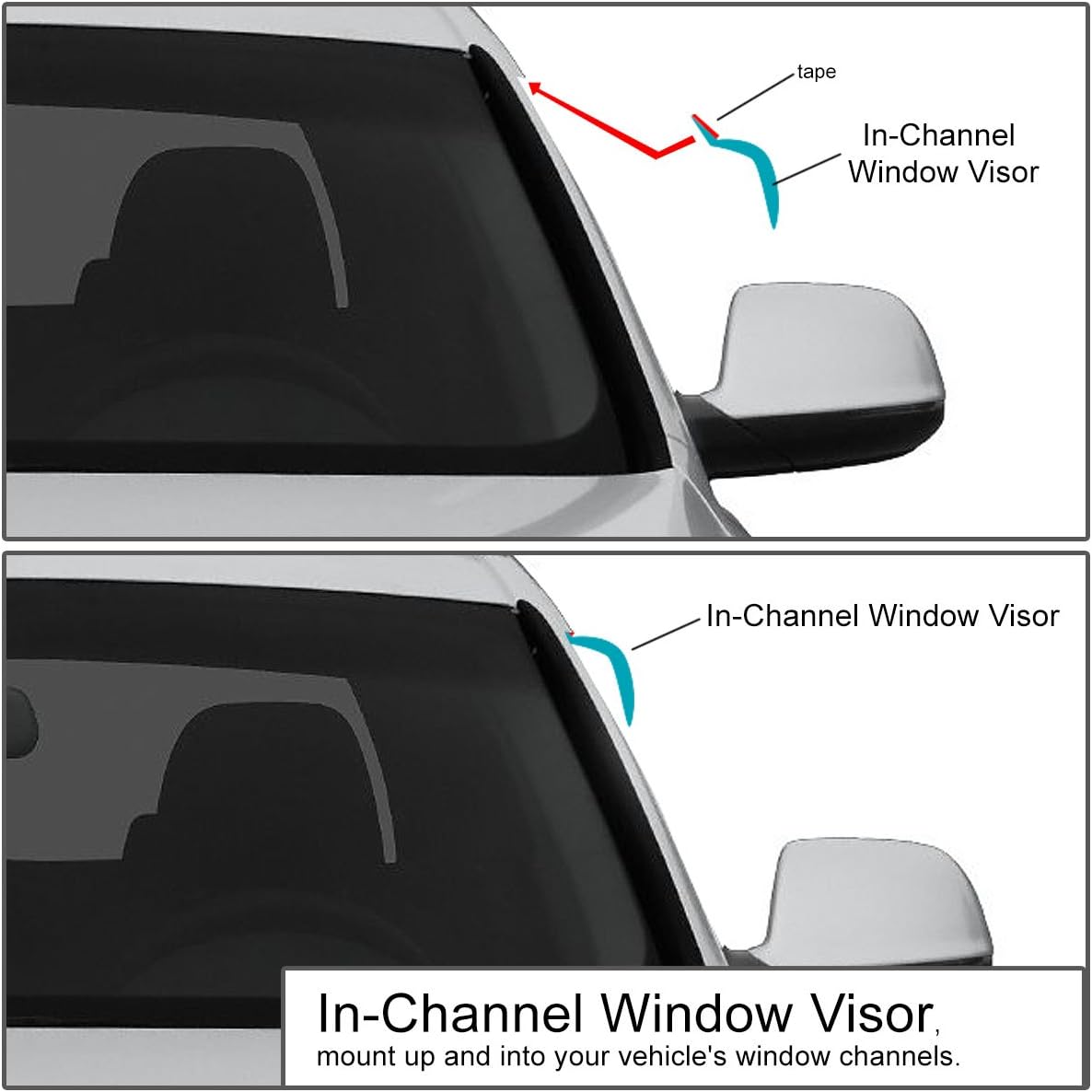 DNA MOTORING WVS-038 – Deflector de ventana de ventilación de humo oscuro, protector contra la lluviasol, 4 piezas, 1 paquete
